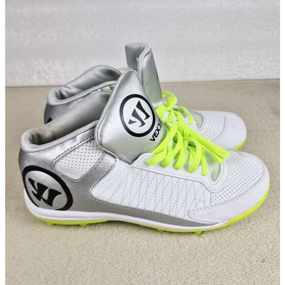 Warrior Vex 3.0 White & Yellow Lacrosse Cleats Boys Size 5.5 - New WJVEX3WT - Picture 1 of 8